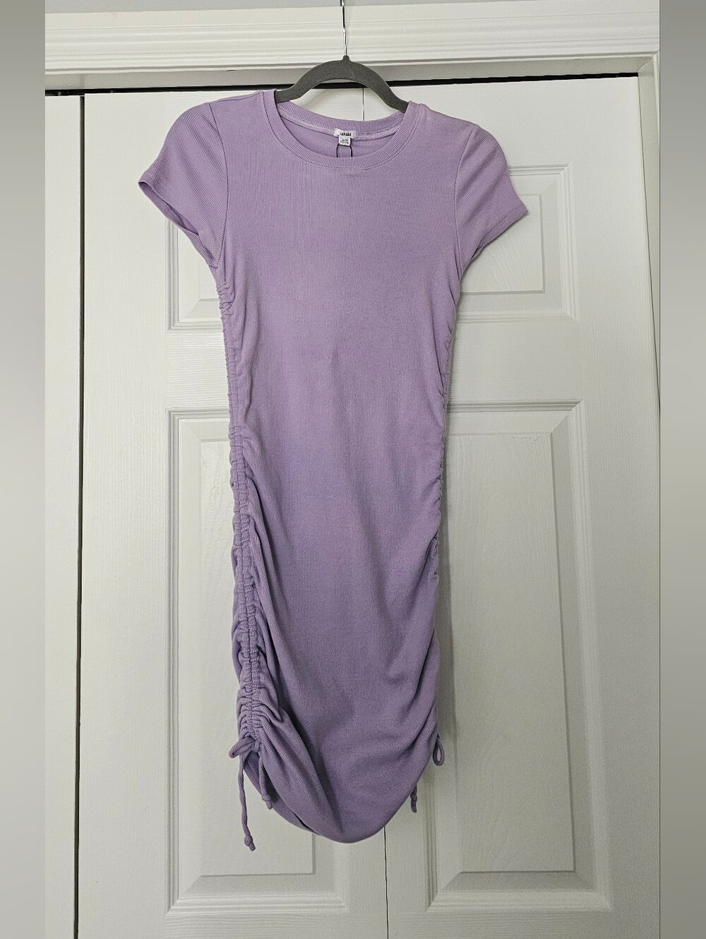 Garage Lavender Ruched Tee Mini Dress